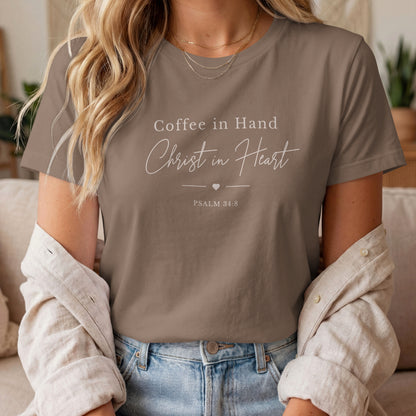 Coffee in Hand Jesus in Heart T-Shirt (Darks)