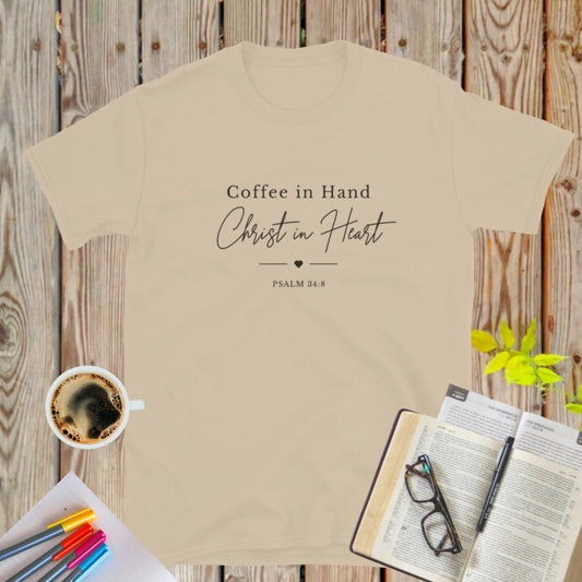 Coffee in Hand Jesus in Heart T-Shirt (Lights)